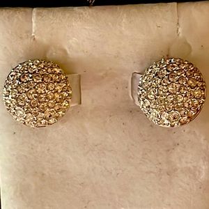 Swarovski Pave Crystal Rhodium Clip Earrings